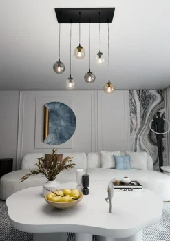 Sklep Kaja Lampa wisząca na listwie z kolorowymi kloszami 714/6M1 | Kaja Shop