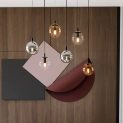 Sklep Kaja Lampa wisząca na listwie z kolorowymi kloszami 714/6M1 | Kaja Shop