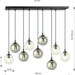 Sklep Kaja Lampa wisząca na listwie z 9 kloszami 714/9M2 | Kaja Oświetlenie Store