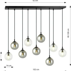 Sklep Kaja Lampa wisząca na listwie z 9 kloszami 714/9M2 | Kaja Oświetlenie Store