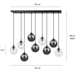 Sklep Kaja Lampa wisząca na listwie z 9 kloszami 714/9M2 | Kaja Oświetlenie Store