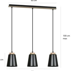Sklep Kaja Lampa wisząca na listwie z drewnianymi detalami 442/3 | Kaja Flash Sale