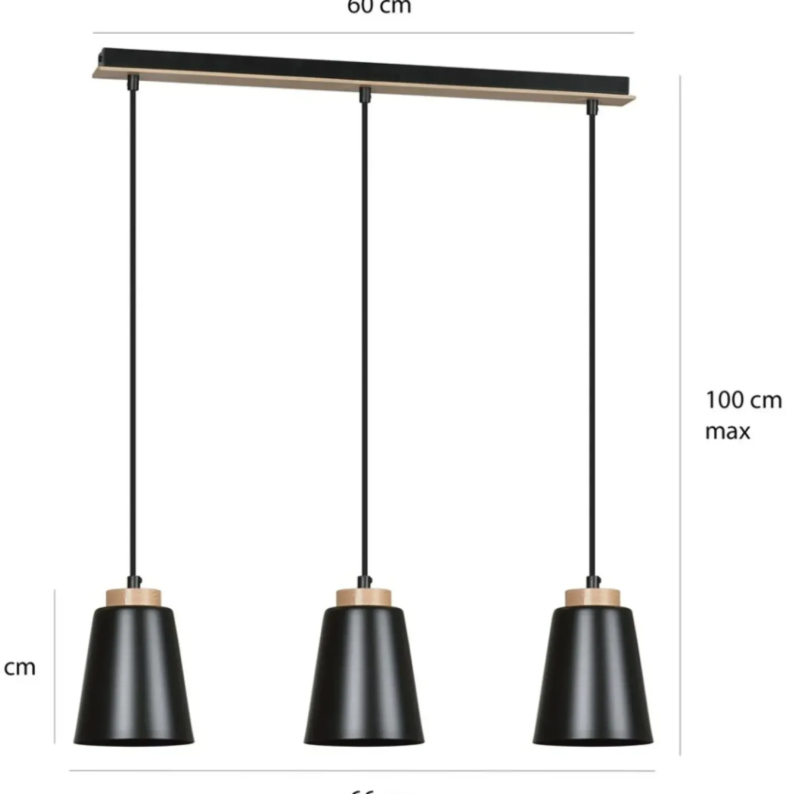 Sklep Kaja Lampa wisząca na listwie z drewnianymi detalami 442/3 | Kaja Flash Sale