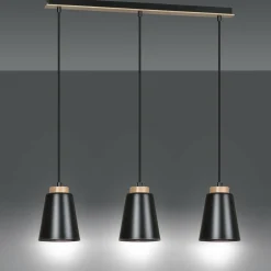 Sklep Kaja Lampa wisząca na listwie z drewnianymi detalami 442/3 | Kaja Flash Sale