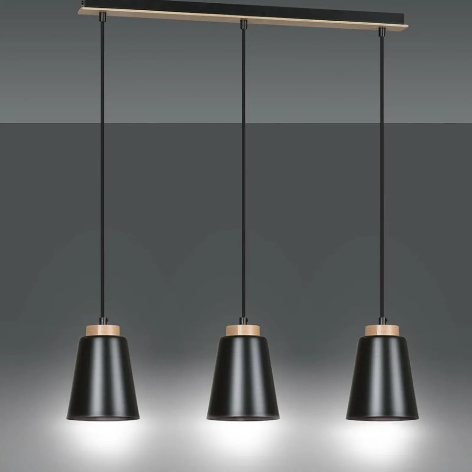 Sklep Kaja Lampa wisząca na listwie z drewnianymi detalami 442/3 | Kaja Flash Sale