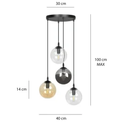 Sklep Kaja Lampa wisząca na okrągłej podsufitce 714/4PREM | Kaja Oświetlenie New