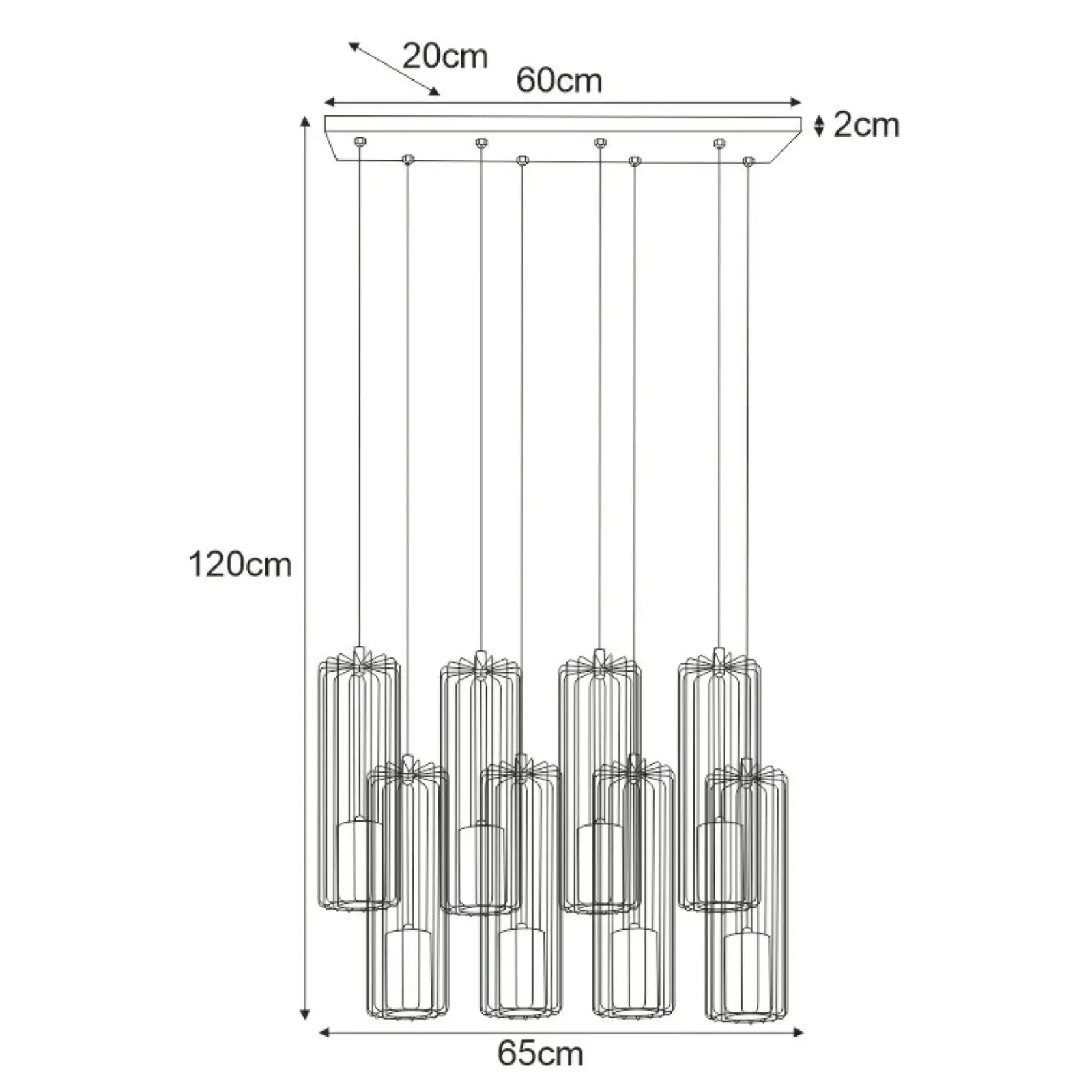 Sklep Kaja Lampa wisząca na prostokątnej podsufitce K-4938 | Kaja Oświetlenie Shop