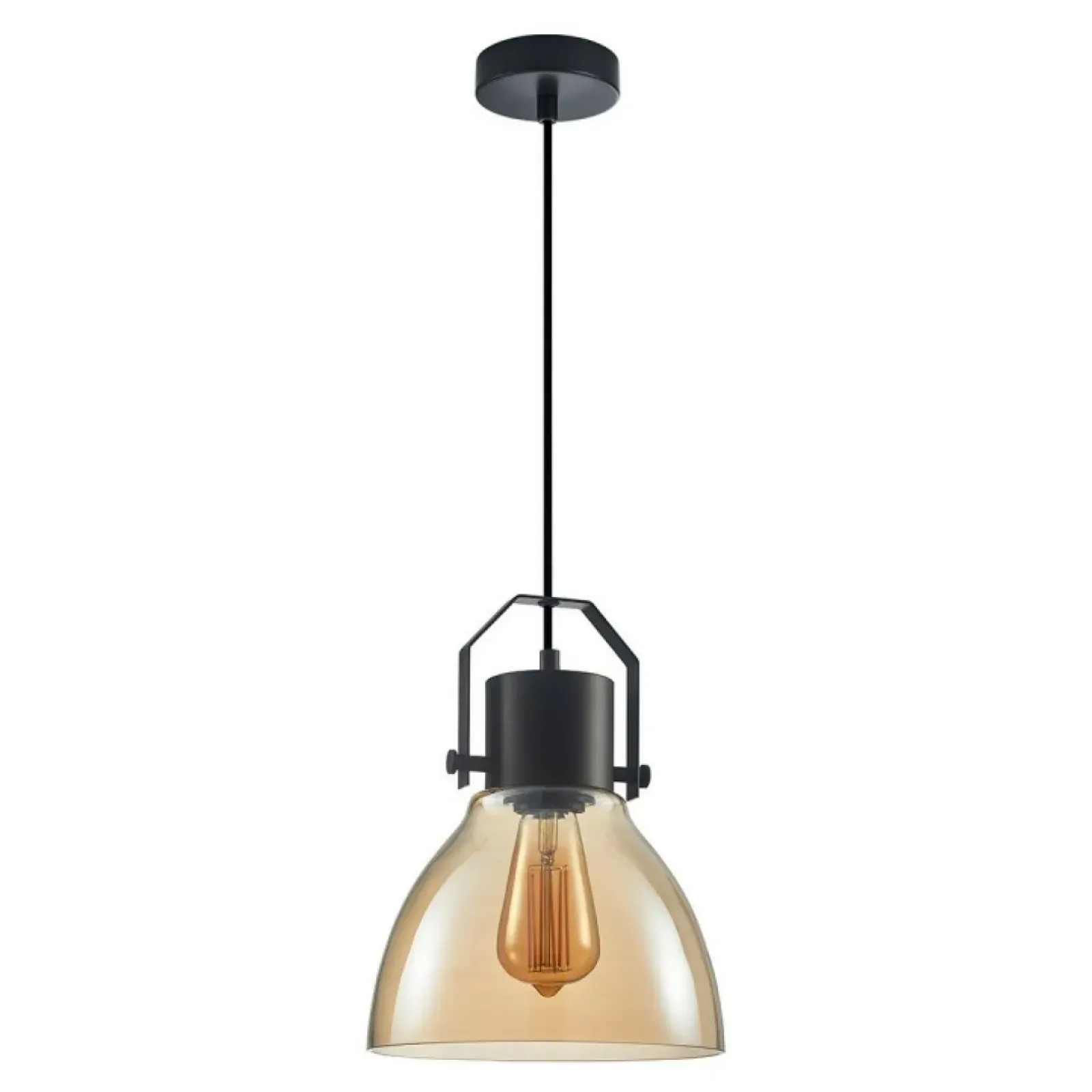Sklep Kaja Lampa wisząca na regulowanym zwisie PND-22371-1-BK+AMB z serii DARLENA Cheap