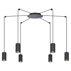 Sklep Kaja Lampa wisząca na sześć żarówek - pająk - K-4898 PUERTO | Kaja czarny Flash Sale