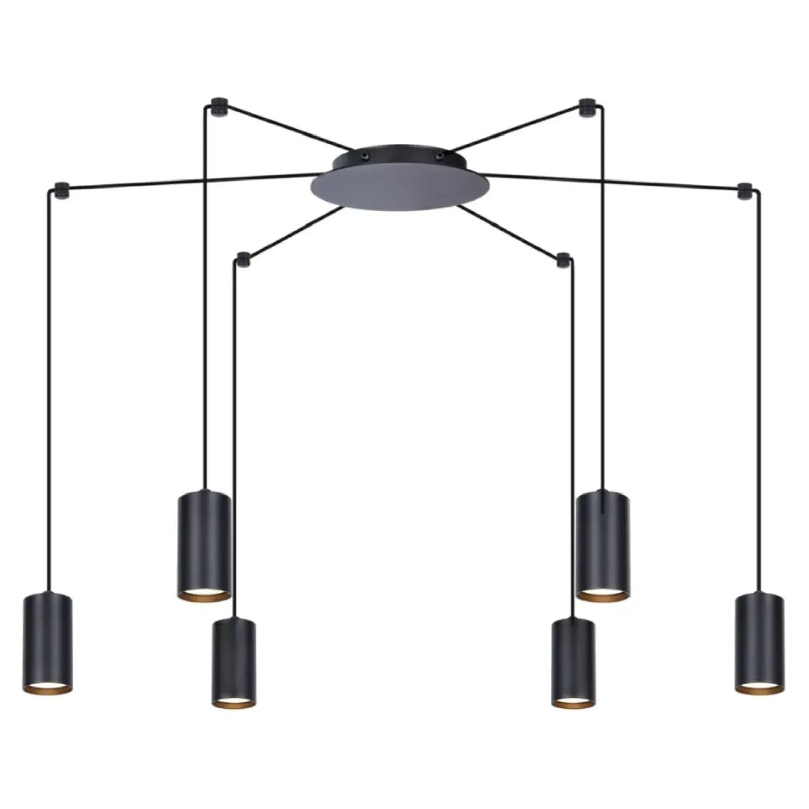 Sklep Kaja Lampa wisząca na sześć żarówek - pająk - K-4898 PUERTO | Kaja czarny Flash Sale
