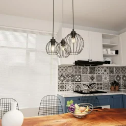 Sklep Kaja Lampa wisząca nad stół, okrągła podstawa 1369/3PREM z serii NANDO czarny Discount