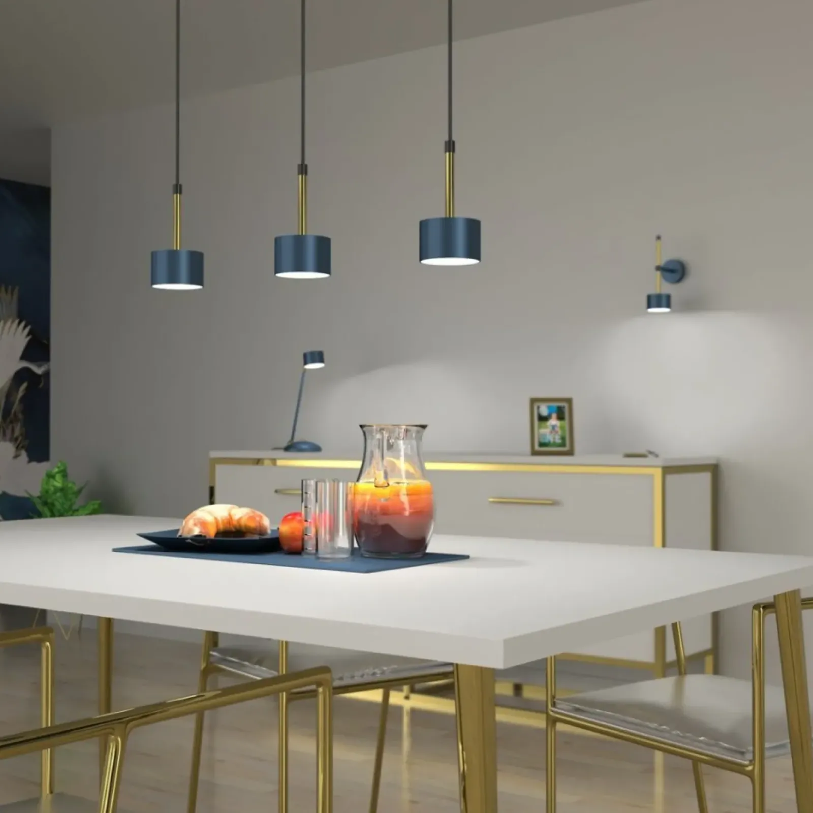 Sklep Kaja Lampa wisząca nad stół, w kolorze niebieskim MLP7773 z serii ARENA | Kaja Oświet Outlet
