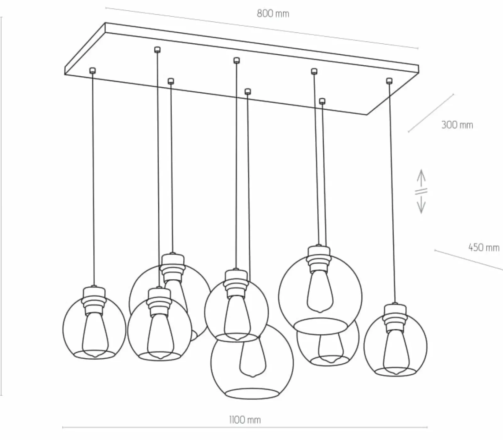Sklep Kaja Lampa wisząca nad stół w salonie TK 4113 CUBUS GRAPHITE | Kaja Best