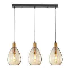 Sklep Kaja Lampa wisząca nad stół, z kloszami PND-27812-3-BRO-AMB z serii ZULO Flash Sale