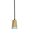 Sklep Kaja Lampa wisząca niebieska z drewnem LEDEA 50101258 FARO | Kaja New