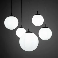 Sklep Kaja Lampa wisząca pająk, białe duże klosze TK 4791 ESME WHITE | Kaja New