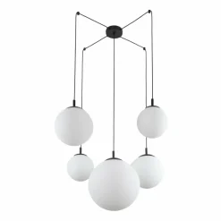 Sklep Kaja Lampa wisząca pająk, białe duże klosze TK 4791 ESME WHITE | Kaja New