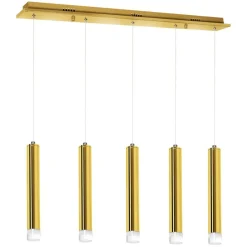 Sklep Kaja Lampa wisząca, pięć tub, oświetlenie ledowe ML5715 z serii GOLDIE | Kaja Oświetl złoty Best