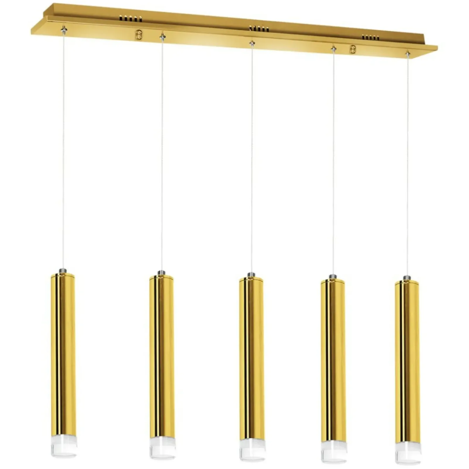 Sklep Kaja Lampa wisząca, pięć tub, oświetlenie ledowe ML5715 z serii GOLDIE | Kaja Oświetl złoty Best