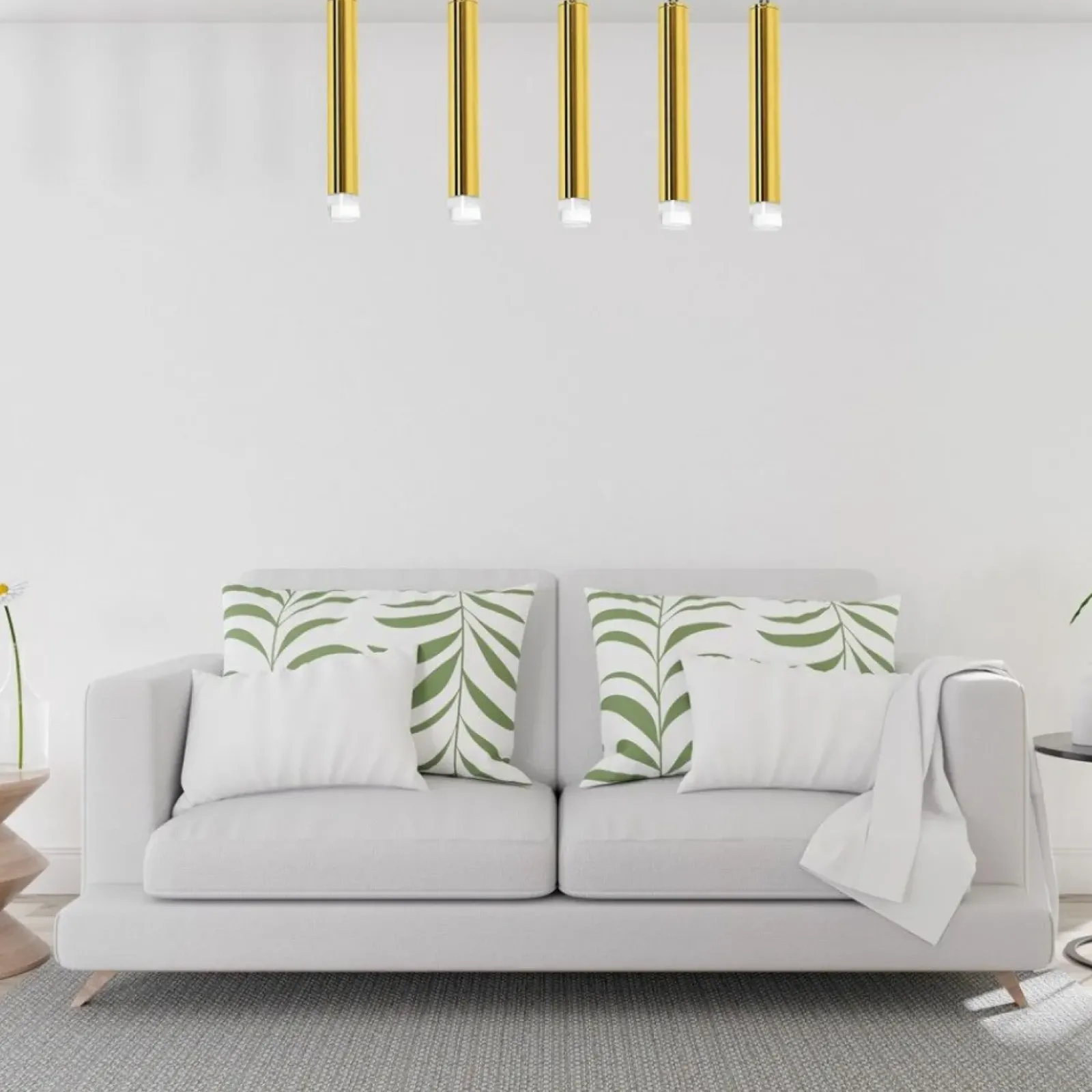 Sklep Kaja Lampa wisząca, pięć tub, oświetlenie ledowe ML5715 z serii GOLDIE | Kaja Oświetl złoty Best