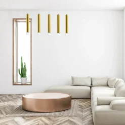Sklep Kaja Lampa wisząca, pięć tub, oświetlenie ledowe ML5715 z serii GOLDIE | Kaja Oświetl złoty Best