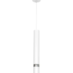 Sklep Kaja Lampa wisząca, pojedyncza tuba, biało-srebrna LX 9489 z serii RENO Shop