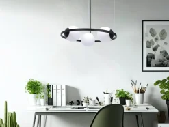 Sklep Kaja Lampa wisząca poziomy okrąg z białymi kloszami 5004 z serii ORBIT Best Sale