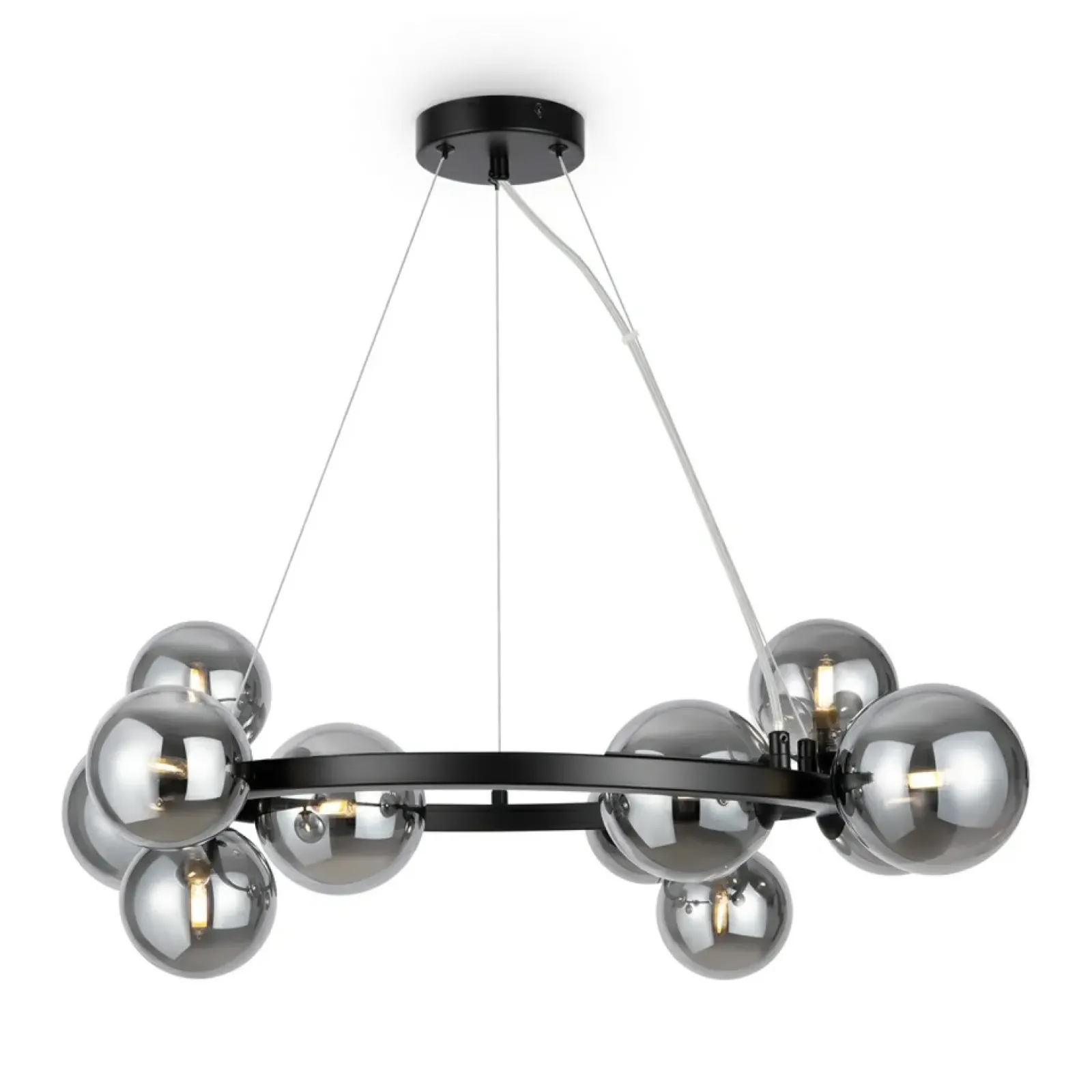 Sklep Kaja Lampa wisząca, ring z grafitowymi kloszami MOD545PL-11B z serii DALLAS Store