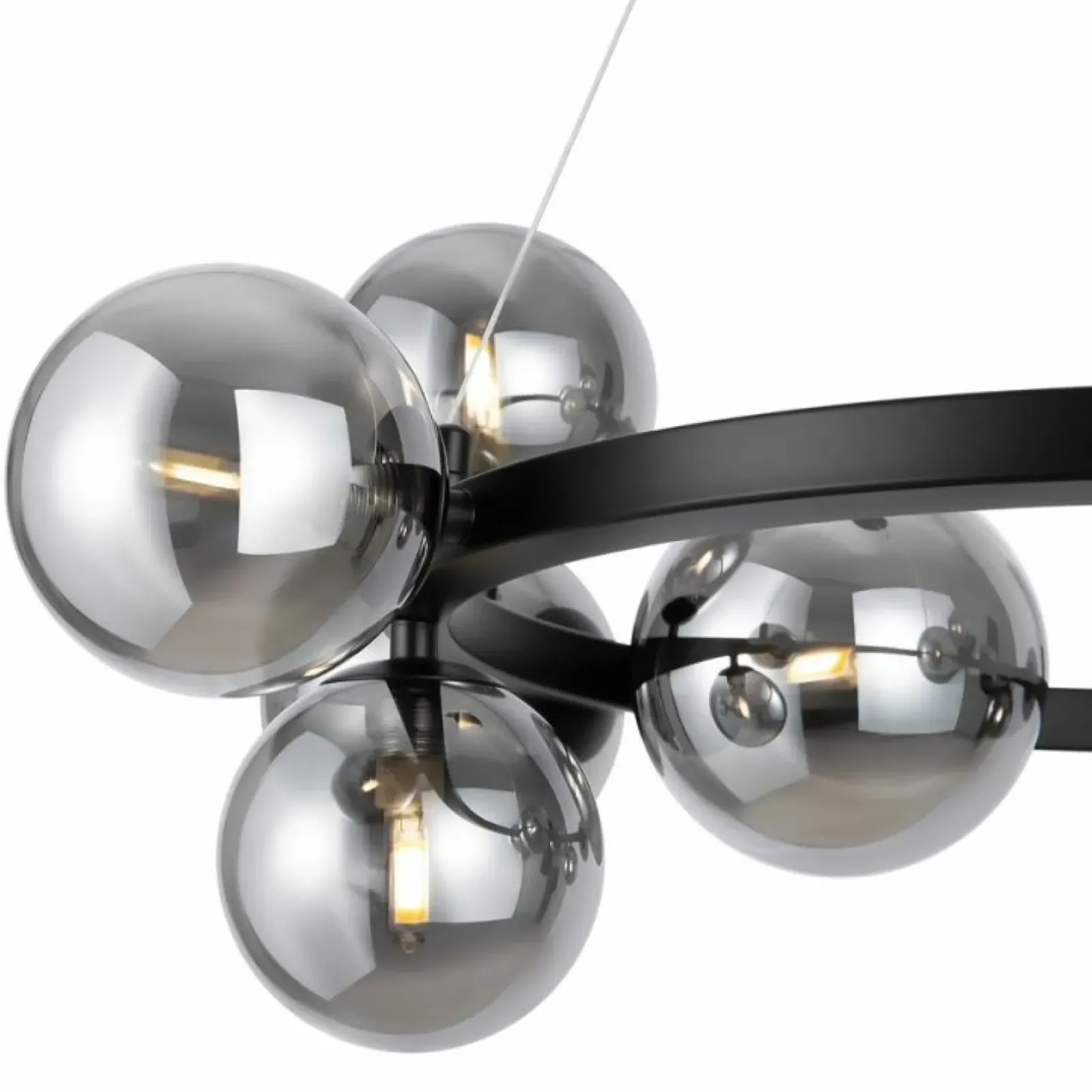 Sklep Kaja Lampa wisząca, ring z grafitowymi kloszami MOD545PL-11B z serii DALLAS Store
