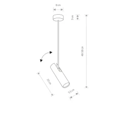 Sklep Kaja Lampa wisząca ruchoma tuba na wysięgniku 6488 EYE SUPER | Kaja biały Store
