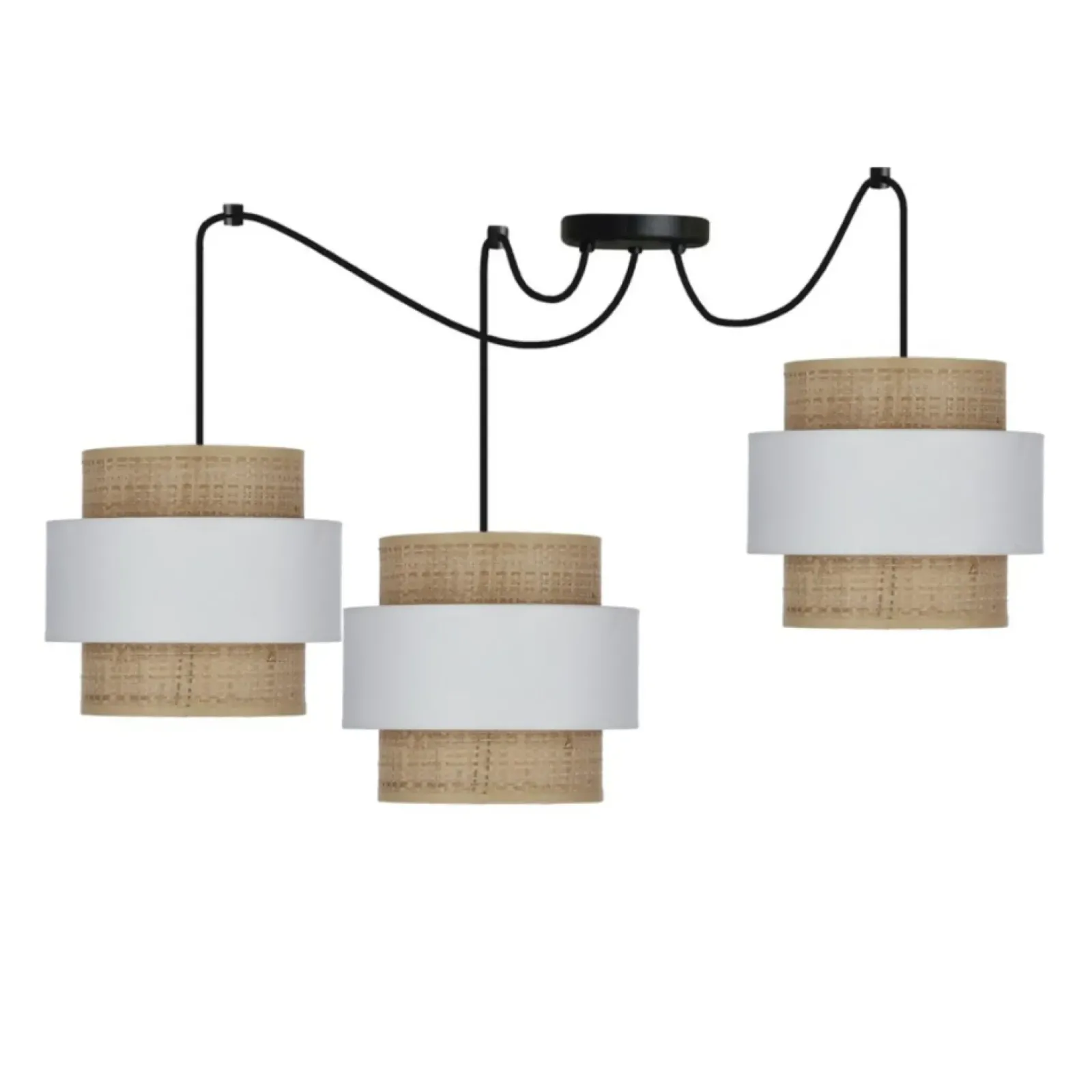 Sklep Kaja Lampa wisząca, trzy abażury w stylu boho 33-18229 z serii RATTAN Best