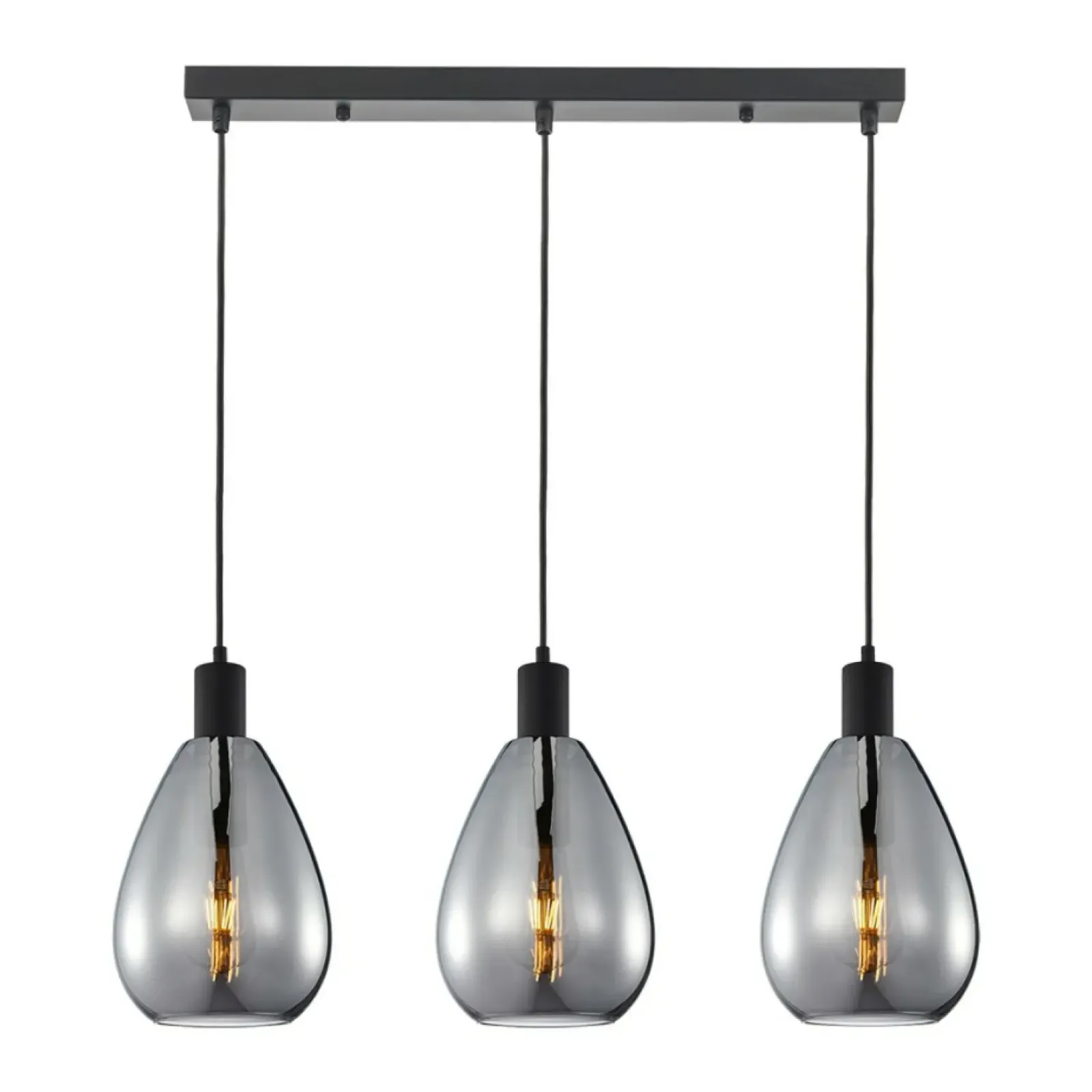 Sklep Kaja Lampa wisząca, trzy dymione klosze PND-27812-3-BK-SG z serii ZULO Best Sale