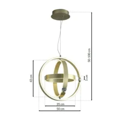 Sklep Kaja Lampa wisząca, trzy okręgi, zintegrowany LED ML6187 z serii SIRIUS | Kaja Oświet złoty Flash Sale