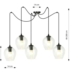 Sklep Kaja Lampa wisząca typu pająk z nieregularnymi kloszami 756/5 LEVEL | Kaja Flash Sale