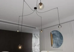 Sklep Kaja Lampa wisząca typu pająk z pięcioma kloszami 939/5 | Kaja Oświetlenie Sale