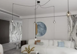 Sklep Kaja Lampa wisząca typu pająk z pięcioma kloszami 939/5 | Kaja Oświetlenie Sale