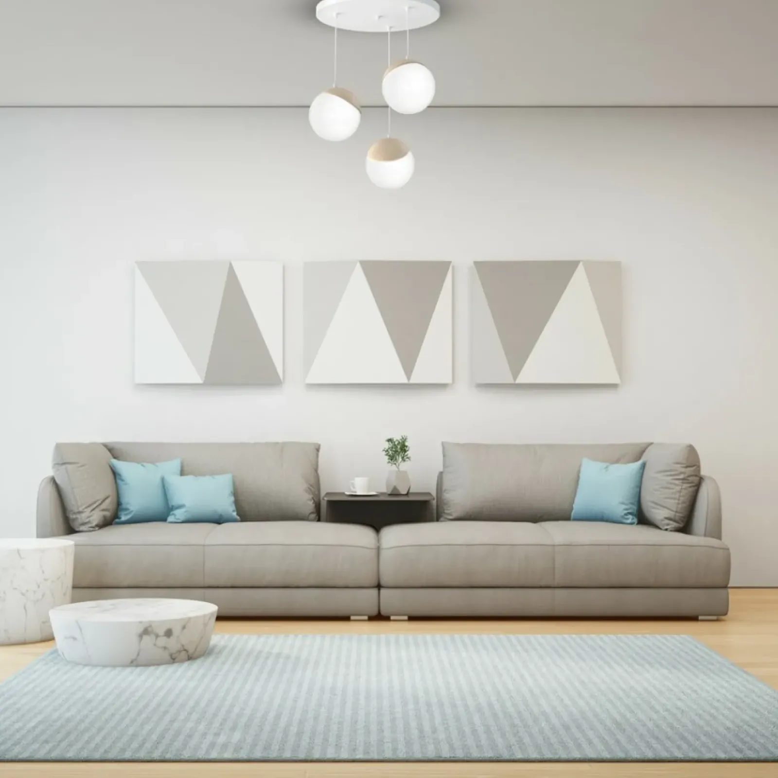 Sklep Kaja Lampa wisząca w białym kolorze, trzy klosze MLP5425 z serii SFERA WOOD | Kaja Oś Best Sale