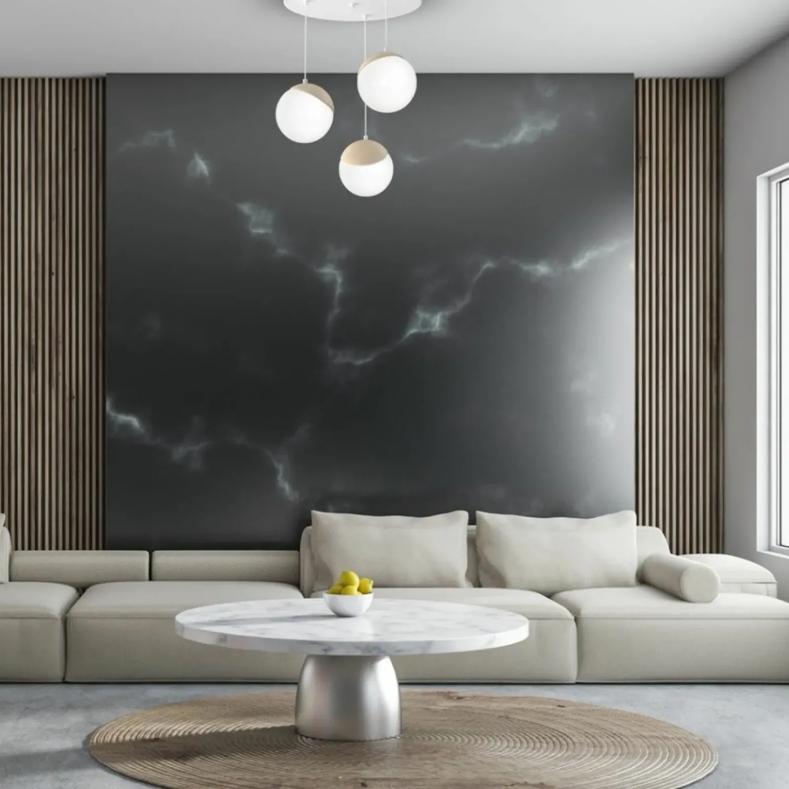 Sklep Kaja Lampa wisząca w białym kolorze, trzy klosze MLP5425 z serii SFERA WOOD | Kaja Oś Best Sale