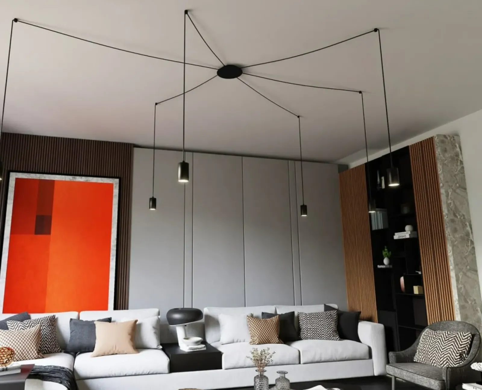 Sklep Kaja Lampa wisząca w kształcie pająka na gwinty GU10 524/6 | Kaja czarny Best Sale