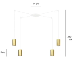 Sklep Kaja Lampa wisząca w kształcie pająka z tubami 527/4 | Kaja Oświetlenie Store