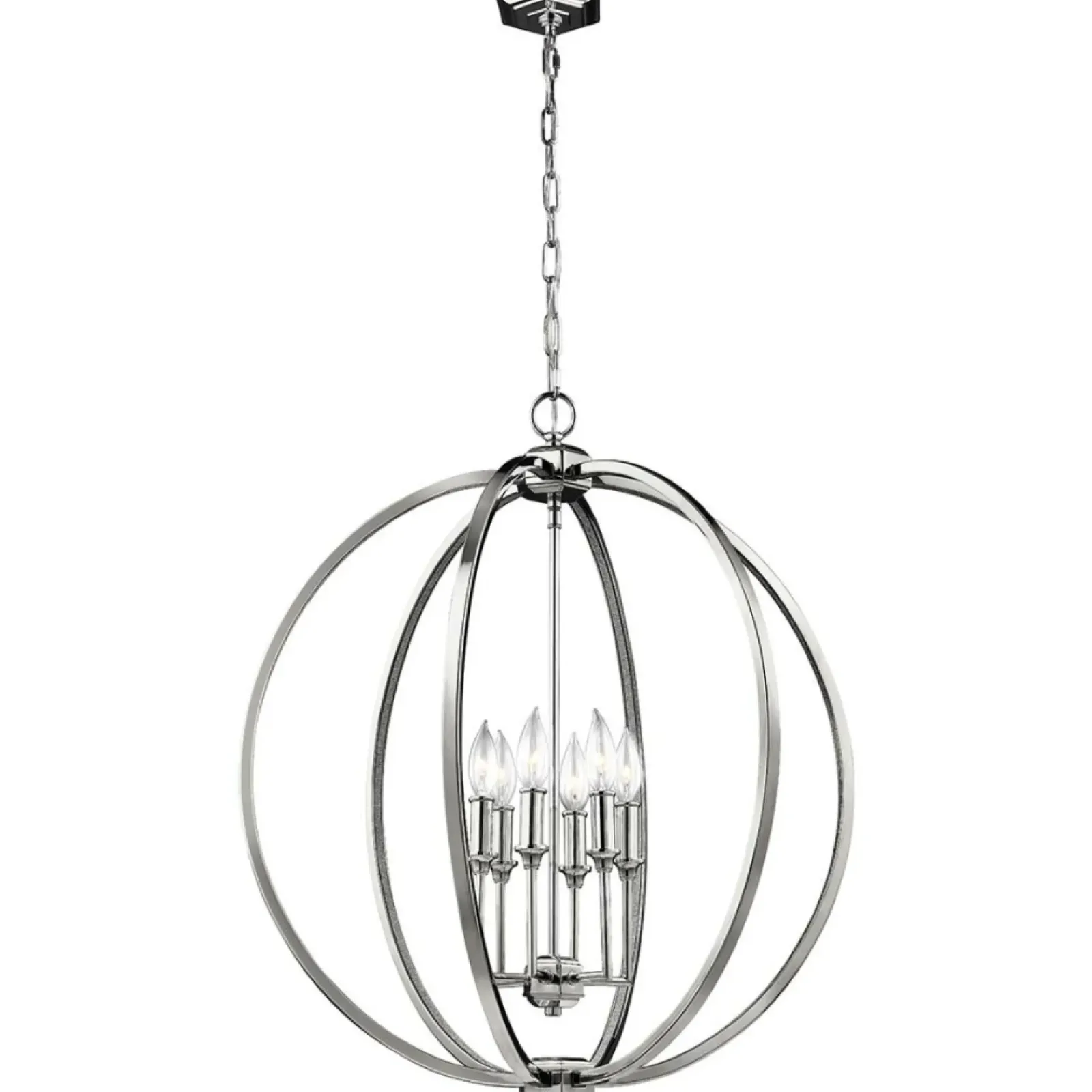 Sklep Kaja Lampa wisząca w srebrnym kolorze FE-CORINNE-6P-L z serii CORINNE* Randole Tradycyjne