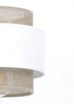 Sklep Kaja Lampa wisząca w stylu boho, biało-beżowa K-5270 z serii CEZAR* Żyrandole Z Abażurem|Żyrandole Z Abażurami