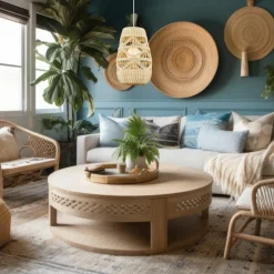 Sklep Kaja Lampa wisząca w stylu boho, pleciony abażur ML0352 ARONA | Kaja Fashion