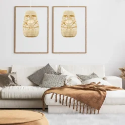 Sklep Kaja Lampa wisząca w stylu boho, pleciony abażur ML0352 ARONA | Kaja Fashion
