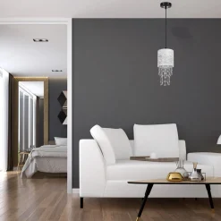 Sklep Kaja Lampa wisząca w stylu glamour, z kryształami MLP6434 z serii ALMERIA | Kaja Oświ* Żyrandole Z Abażurem