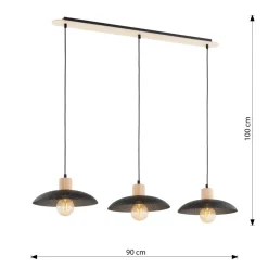 Sklep Kaja Lampa wisząca w stylu loft, idealna nad stół 1318/3 KOBE | Kaja czarny New