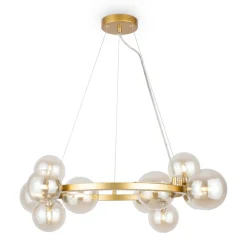 Sklep Kaja Lampa wisząca w złotym kolorze z kloszami MOD545PL-11G z serii DALLAS Discount