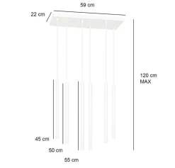 Sklep Kaja Lampa wisząca z 6 tubami w m kolorze 553/6 | Kaja Oświetlenie biały Shop