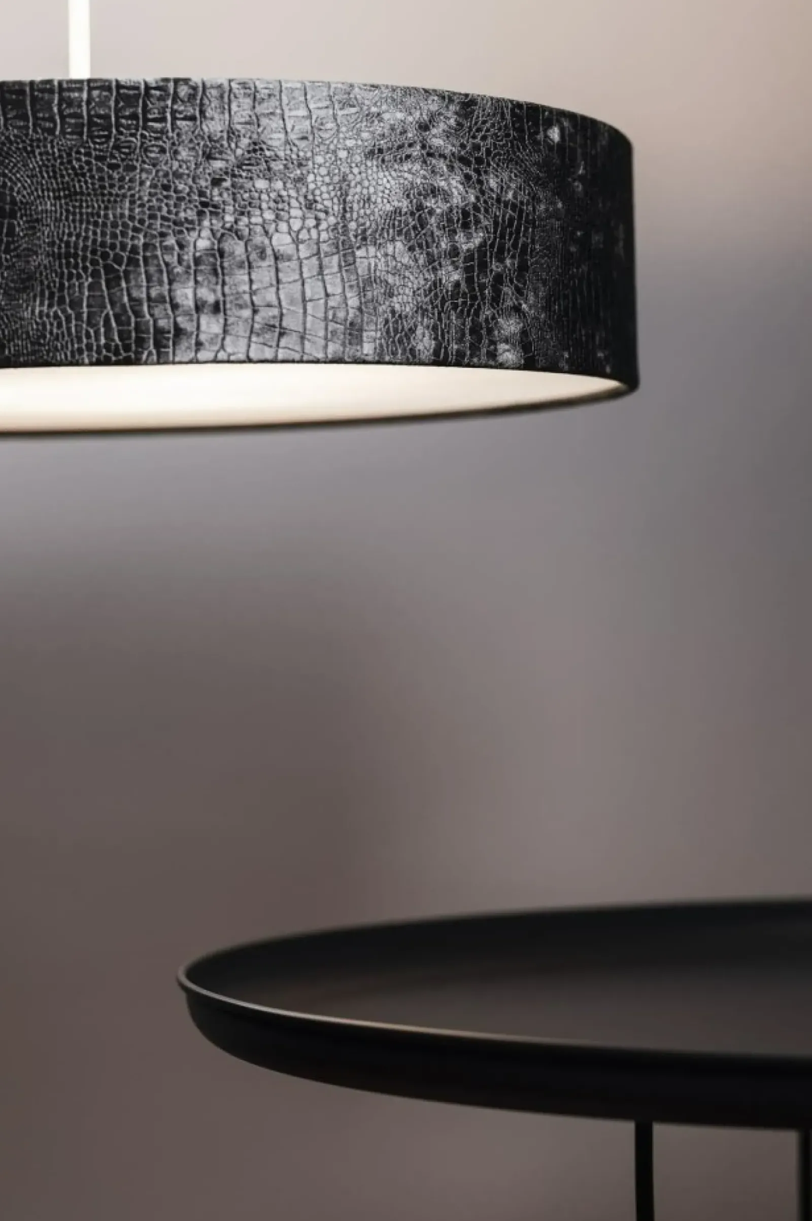 Sklep Kaja Lampa wisząca z abażurem z ciekawym wzorem 8948 | Kaja Oświetlenie szary Store
