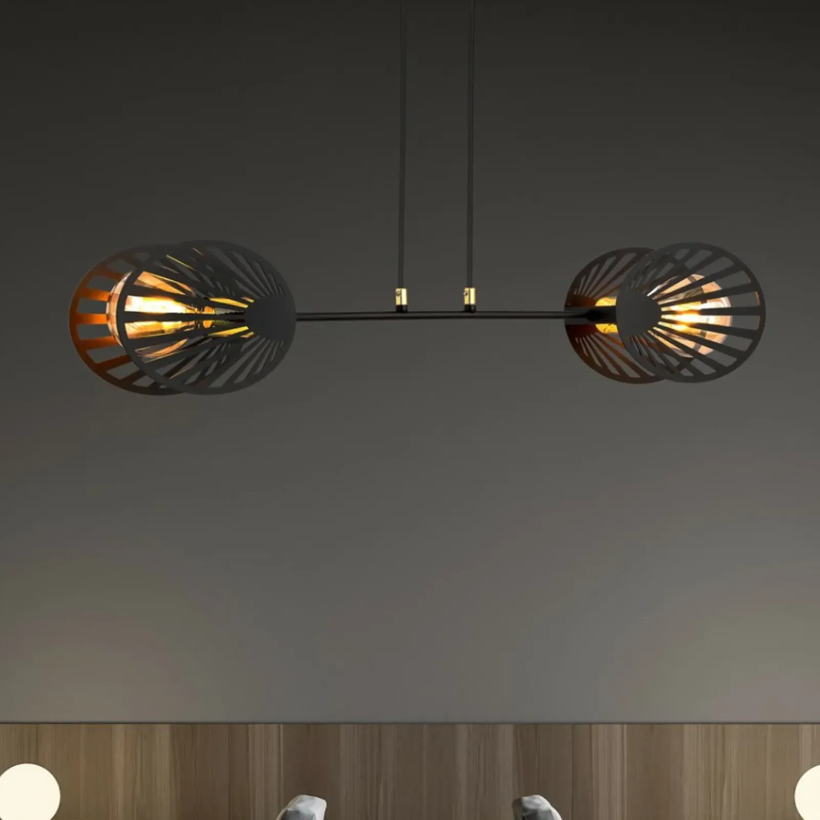 Sklep Kaja Lampa wisząca z ażurowymi osłonkami na żarówki 1146/2 PLAYA | Kaja czarny Store